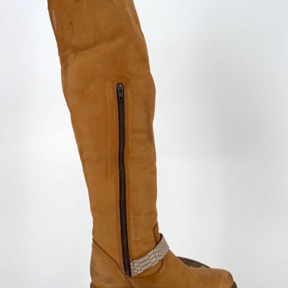 Freebird by Steven Denmark Leather Riding Style Boots Genuine Sheep Fur - Picture 17 of 17